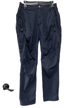 Outdoor Sports Pants Mens Black Hiking Zip multi Pockets Knee Bends Size Medium